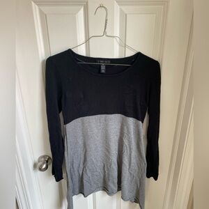 Style&Co Colorblock Hankerchief Black and Grey Sweater